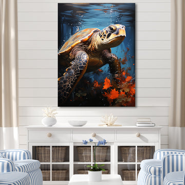 Urban Aquatic Explorer - Turtle Bedroom Wall Art